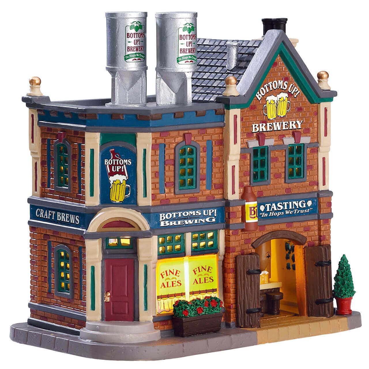 lemax-bottoms-up-brewery-beleuchtetes-miniatur-geb-ude-f-rs-weihnachtsdorf image 1