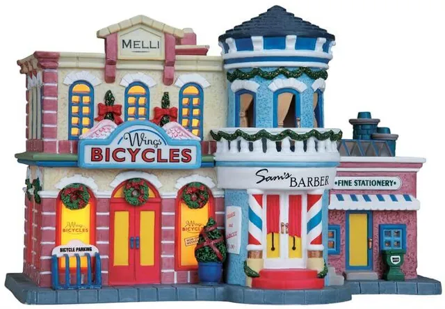 lemax-bike-barber-stationery-shop-ladenzeile-miniaturhaus image 1