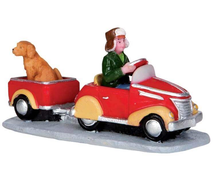 lemax-pedal-car-hitchhiker-miniatur-figur-anhalter image 1