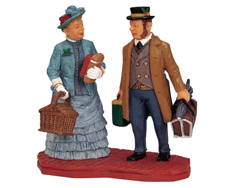 lemax-travelling-couple-miniatur-figur image 1
