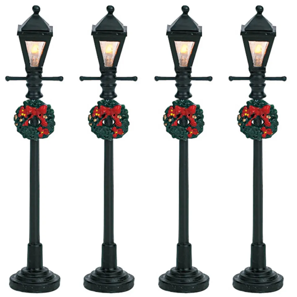 lemax-gas-lantern-street-lamp-4er-set-beleuchtet image 1