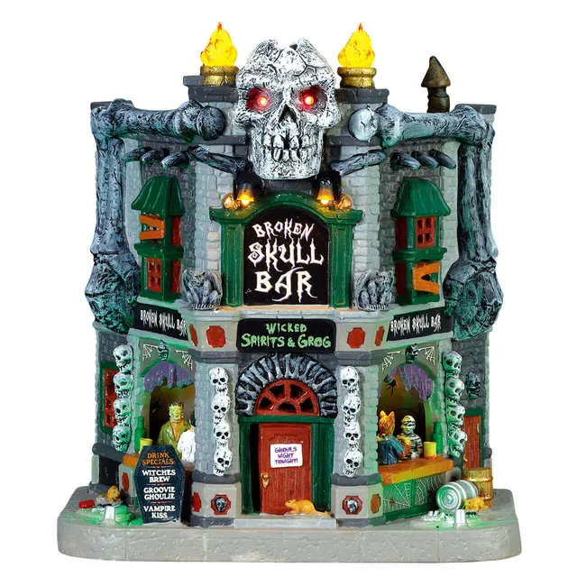 lemax-broken-skull-bar-spooky-town-geb-ude-mit-licht image 1