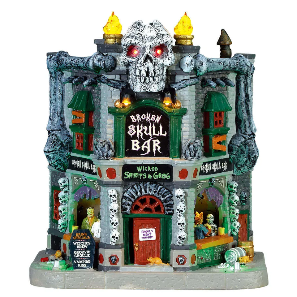 lemax-broken-skull-bar-spooky-town-geb-ude-mit-licht image 1
