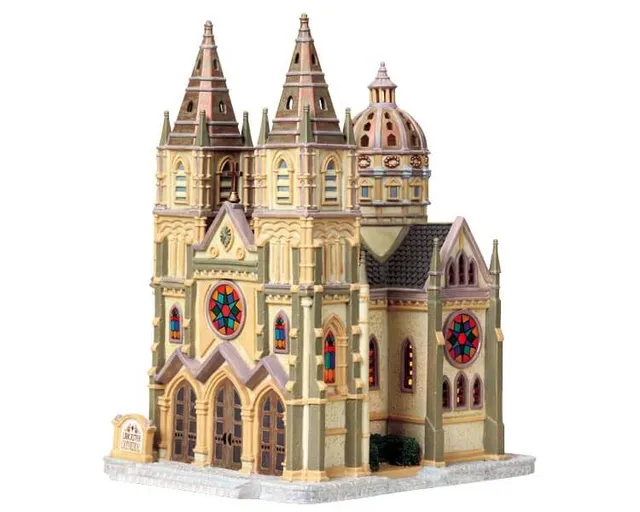 lemax-lancaster-cathedral-beleuchtete-weihnachtsdorf-kirche image 1