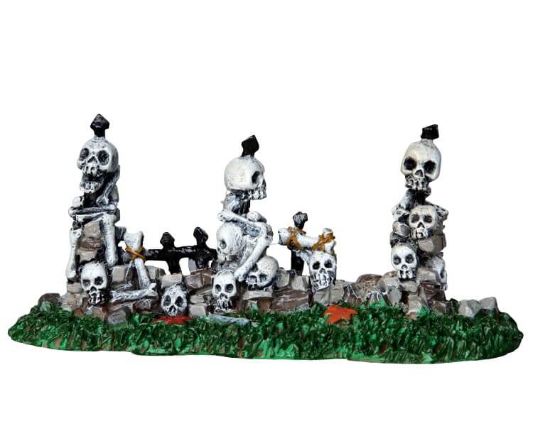 lemax-skull-and-stone-fence-spooky-town-gruselzaun-zubeh-r image 1