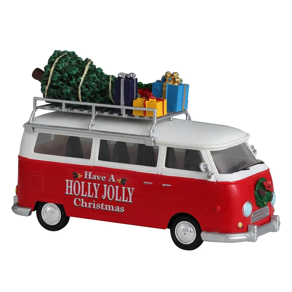 lemax-christmas-van-miniatur-auto-roter-vintage-lieferwagen-mit-baum image 1