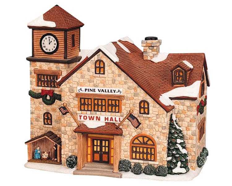 lemax-pine-valley-town-hall-weihnachtliches-rathaus-miniwelt image 1