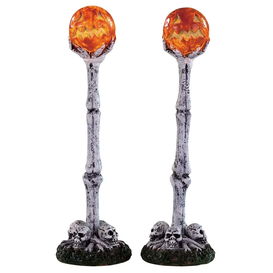 lemax-lighted-lantern-bone-post-spooky-town-laterne image 1