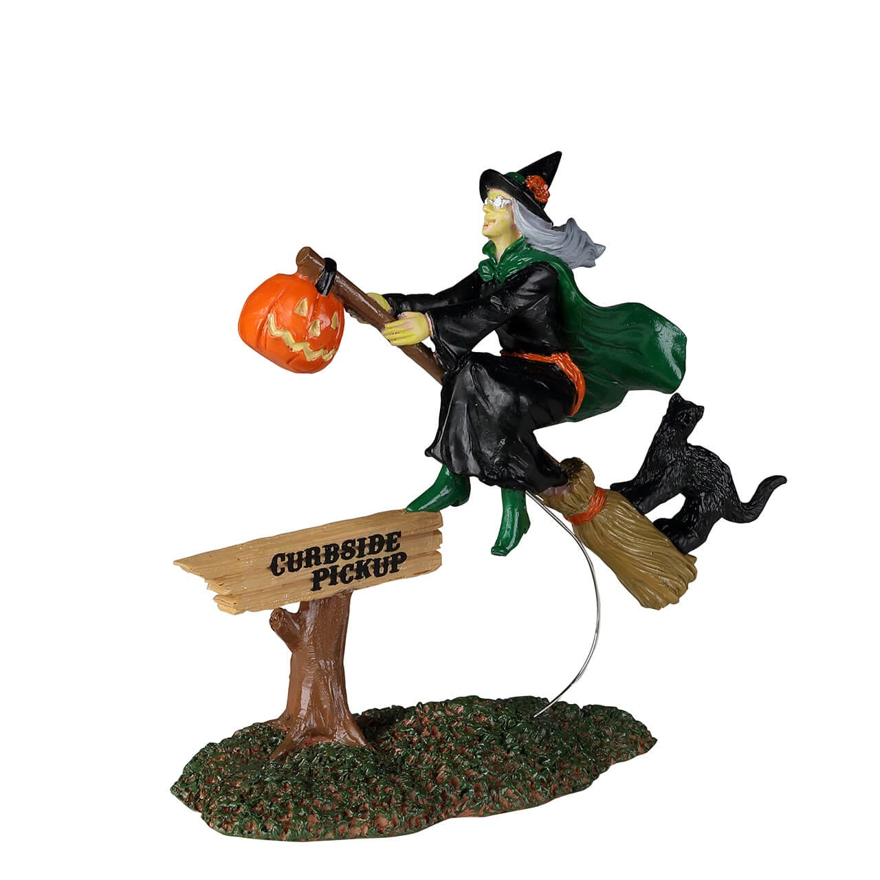 lemax-curbside-pickup-spooky-town-hexe-mit-besen-miniaturfigur image 1
