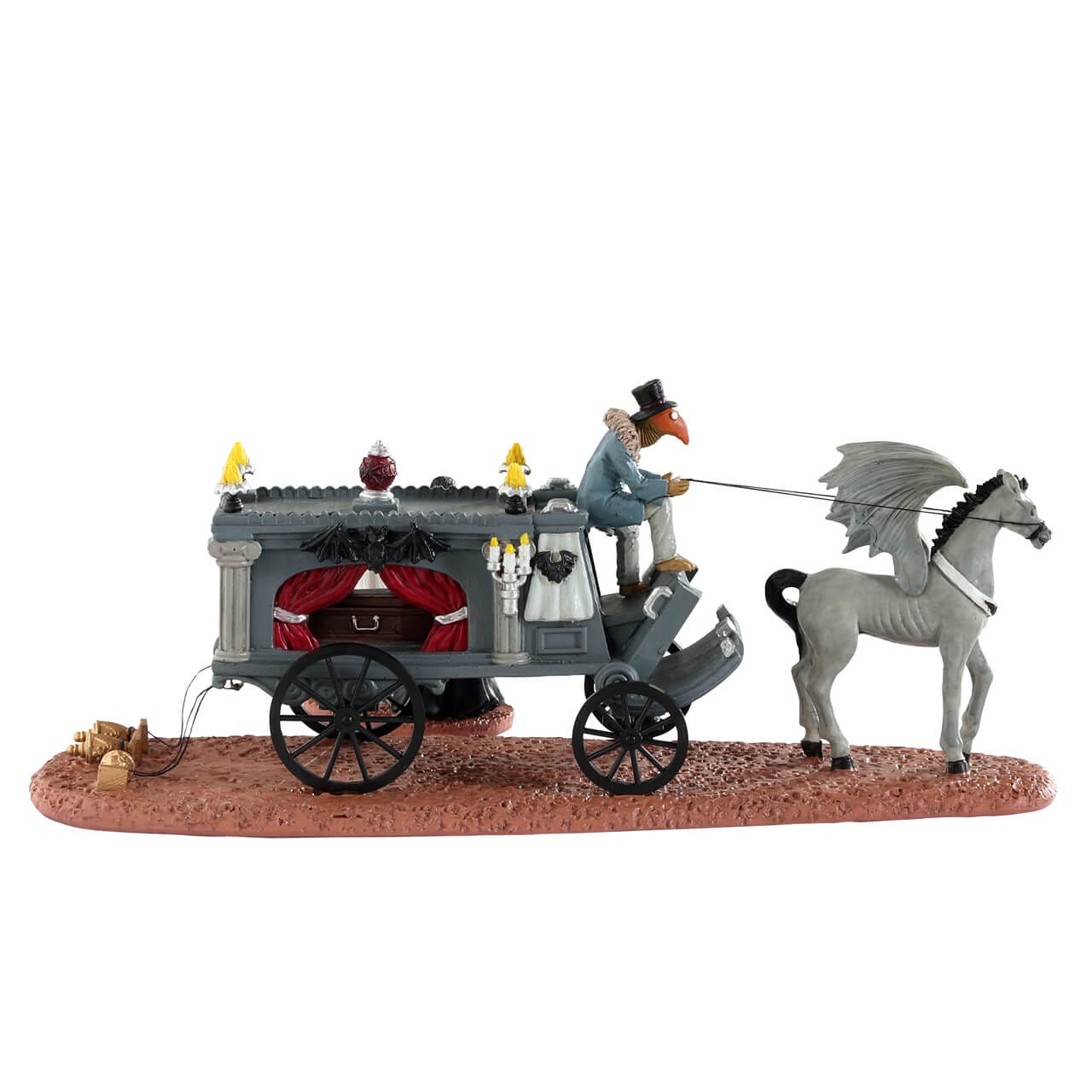 lemax-newly-deads-spooky-town-kutsche-mit-fl-gelpferd image 4