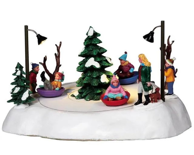 lemax-saucer-fun-winterfigur-schlitten-miniatur image 1