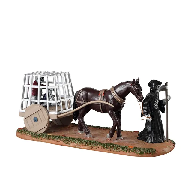 lemax-dungeon-cart-spooky-town-kutsche-mit-skelett image 1