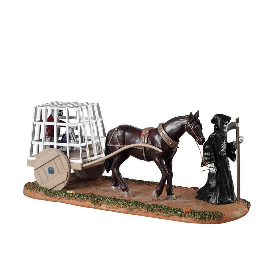 lemax-dungeon-cart-spooky-town-kutsche-mit-skelett image 1