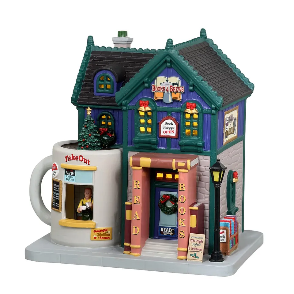 lemax-books-and-brews-caf-caddington-miniatur-caf image 1