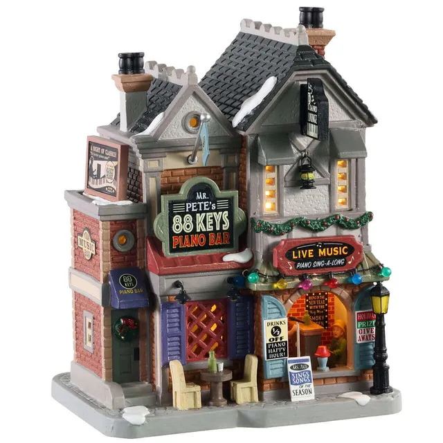 lemax-mr-pete-s-88-keys-piano-bar-beleuchtetes-caddington-miniaturhaus image 1
