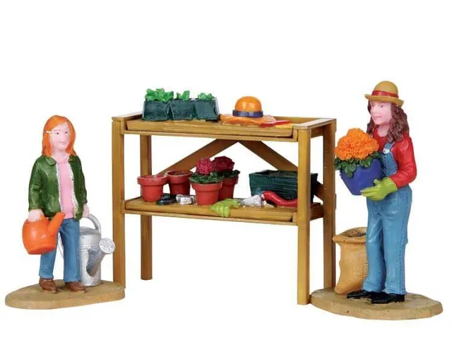lemax-potting-bench-miniatur-pflanztisch-holidays-seasons image 1
