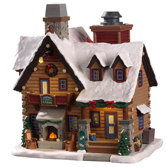 lemax-thicket-falls-cabin-beleuchtetes-winterhaus-vail-village image 1