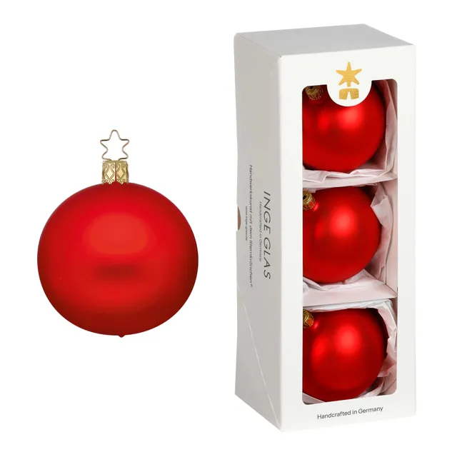inge-glas-manufaktur-kugeln-rot-matt-8-cm-handgefertigte-christbaumkugeln-im-set image 1