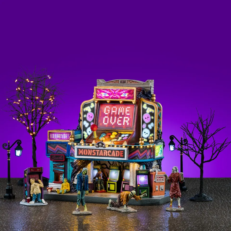 lemax-monstarcade-set-spooky-town-spielhalle-beleuchtet image 1