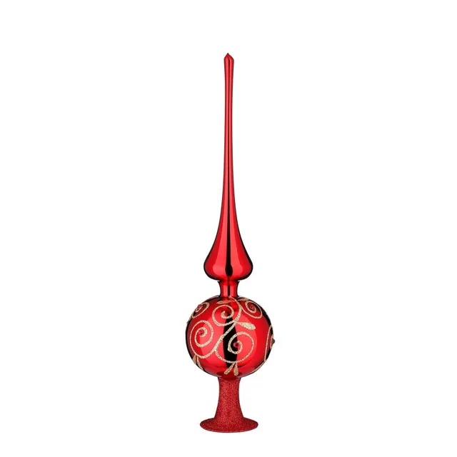 inge-glas-strahlende-leidenschaft-baumspitze-rot-glanz-33-cm image 1