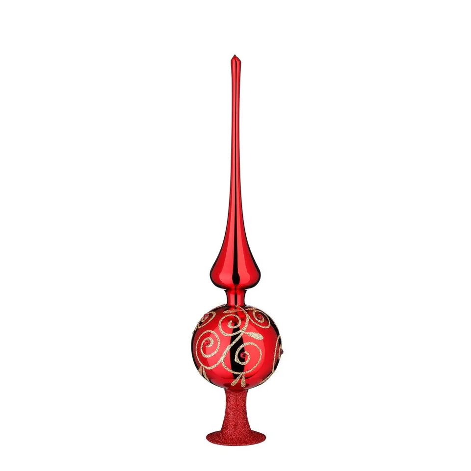inge-glas-strahlende-leidenschaft-baumspitze-rot-glanz-33-cm image 1