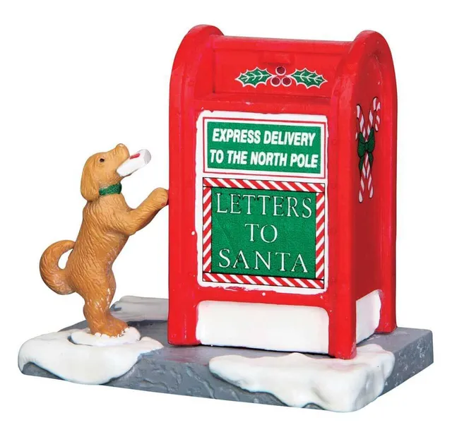 lemax-santa-s-mailbox-weihnachtsdorf-figur-briefkasten-mit-hund image 1