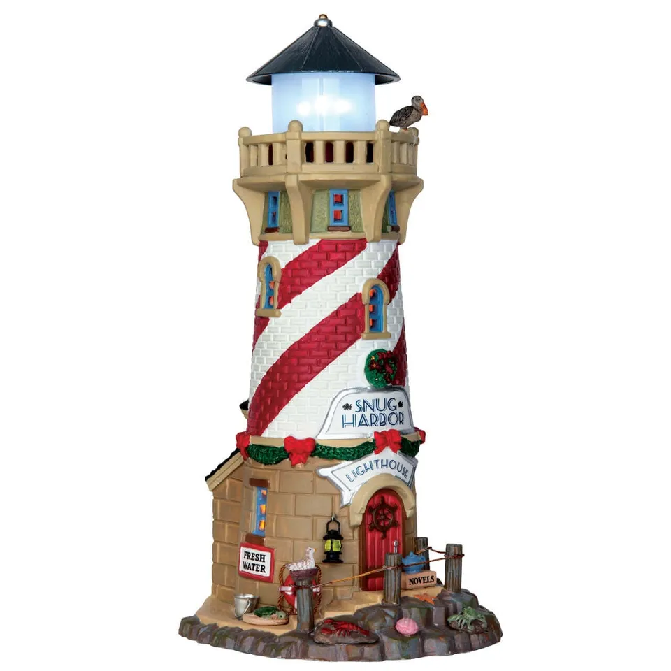 lemax-snug-harbor-lighthouse-leuchtturm-mit-blinklicht image 1