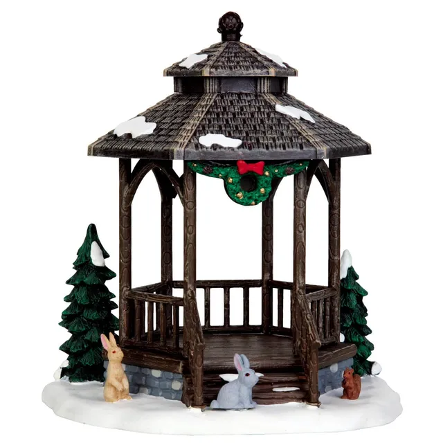 lemax-winter-gazebo-vail-village-pavillon image 1