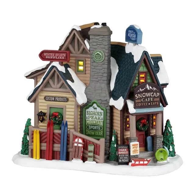 lemax-bighorn-peak-mountain-sports-snow-gear-miniaturhaus image 1