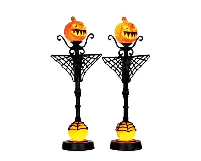 lemax-spiderweb-jack-o-lamp-post-spooky-town-laterne image 1