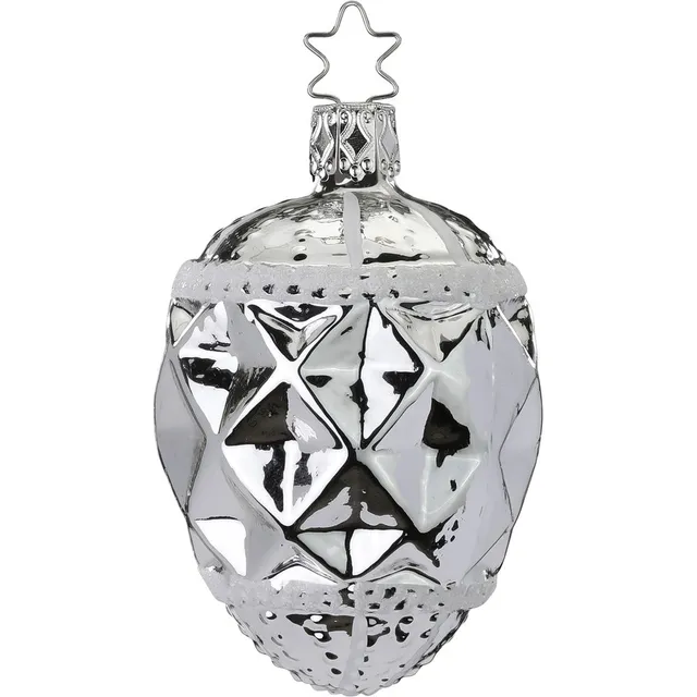 inge-glas-manufaktur-zapfenornament-christbaumschmuck-silber-8-cm image 1
