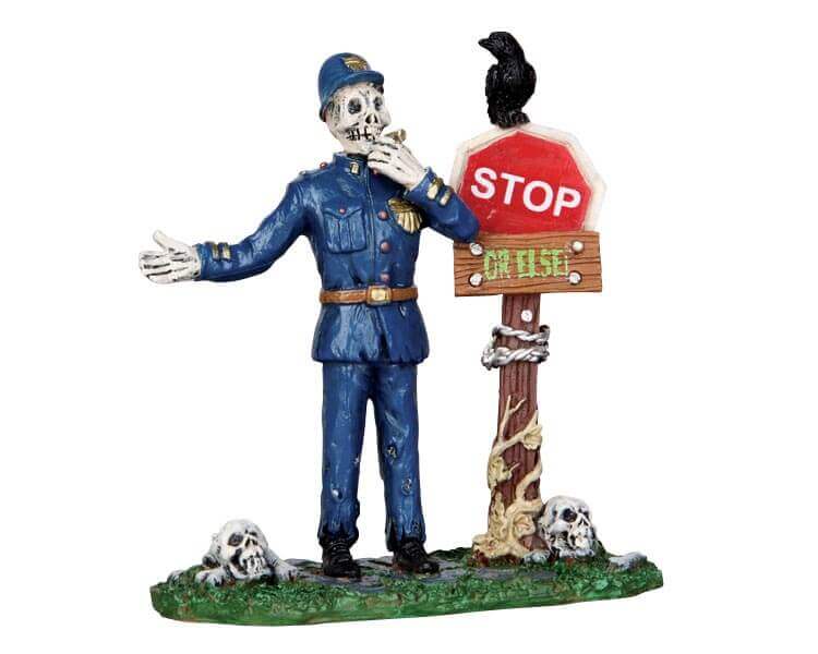 lemax-spooky-town-spookytown-traffic-guard-verkehrspolizist image 2