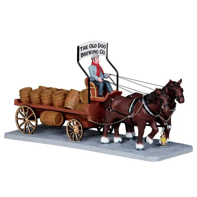 lemax-brewer-s-wagon-pferdewagen-miniatur image 1