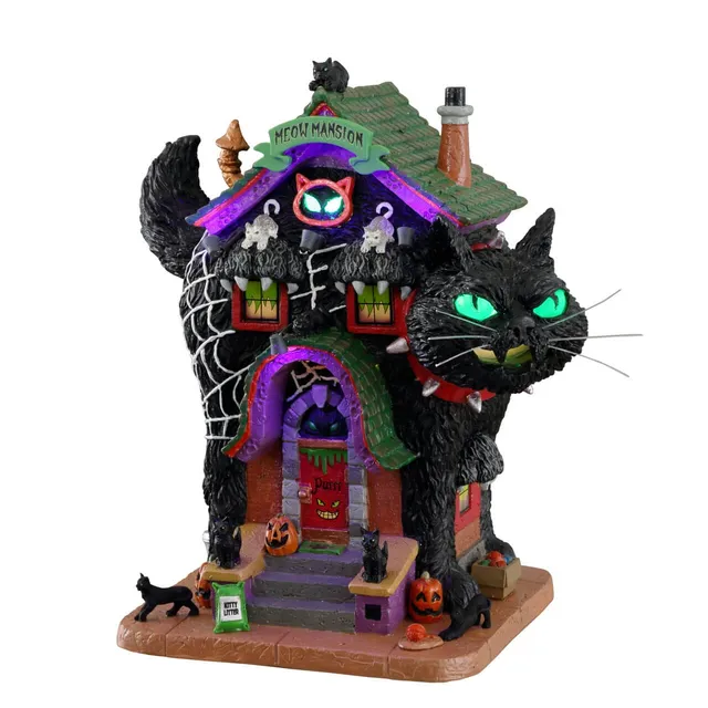 lemax-meow-mansion-miniatur-gruselhaus-katzen image 1