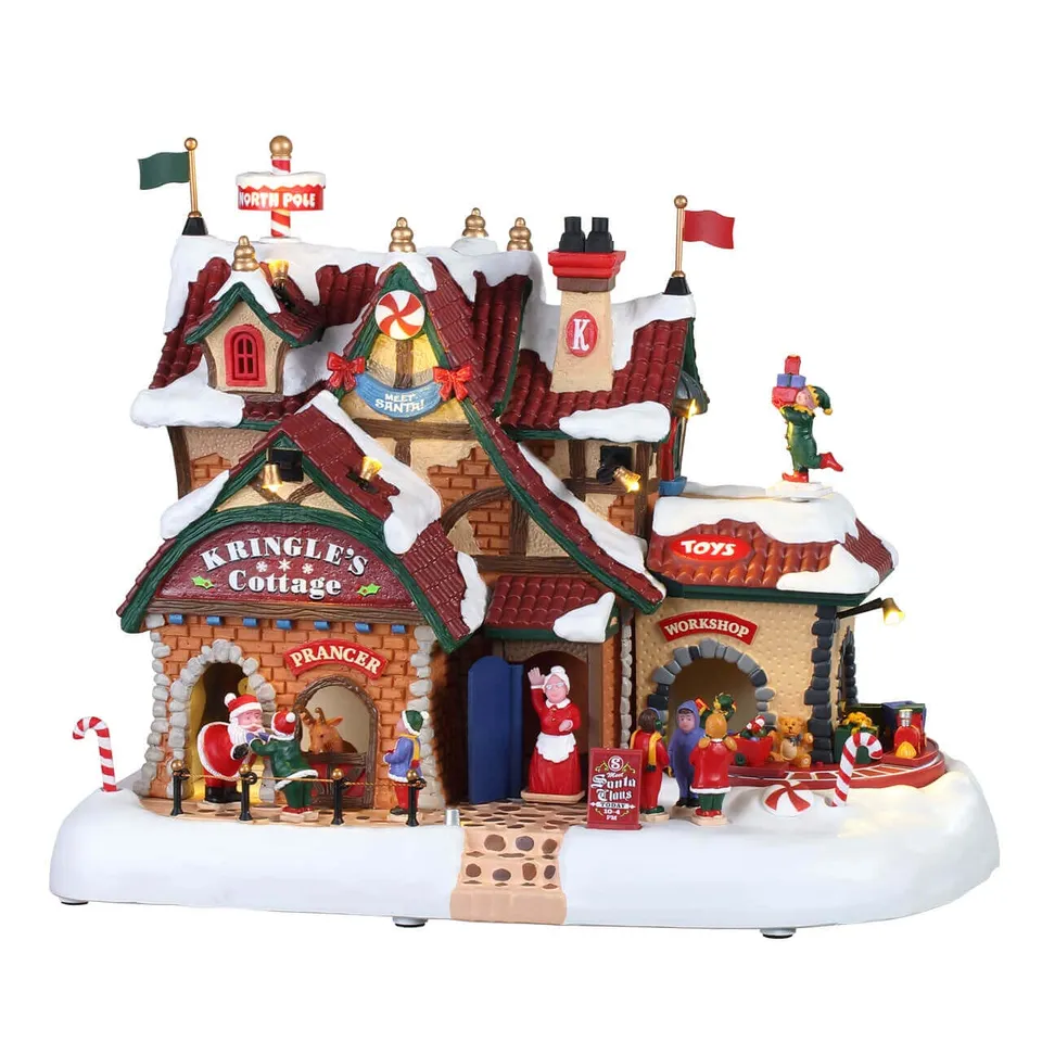 lemax-kringle-s-cottage-santa-s-wonderland-haus-animiert image 1