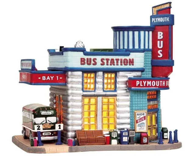 lemax-plymouth-bus-station-miniatur-busbahnhof image 1