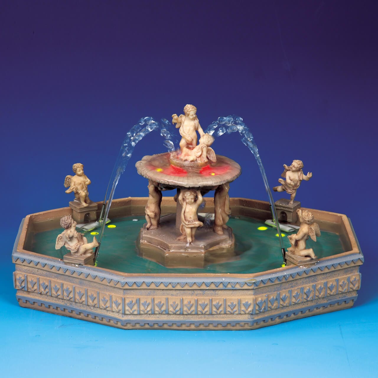 lemax-lighted-village-square-fountain-beleuchteter-dorfbrunnen image 1