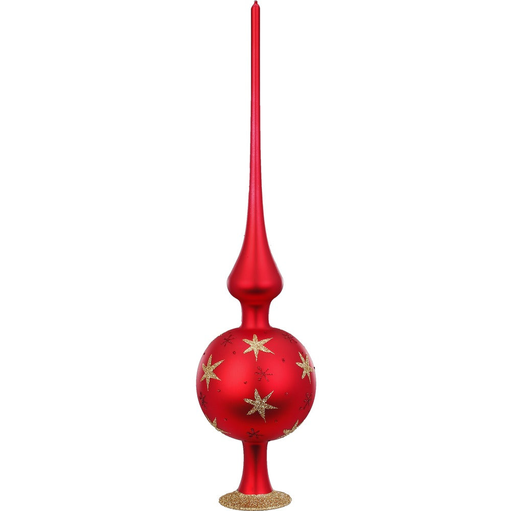 inge-glas-sternenhimmel-8-x-33-cm-rot-matt-christbaumspitze image 1