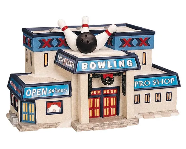 lemax-holidays-seasons-bowling-alley-weihnachtliche-miniatur-bowlingbahn image 1