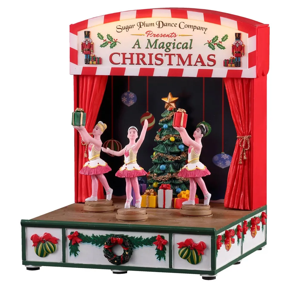 lemax-sugar-plum-dance-company-animierte-musik-b-hne-mit-3-ballerinas image 1