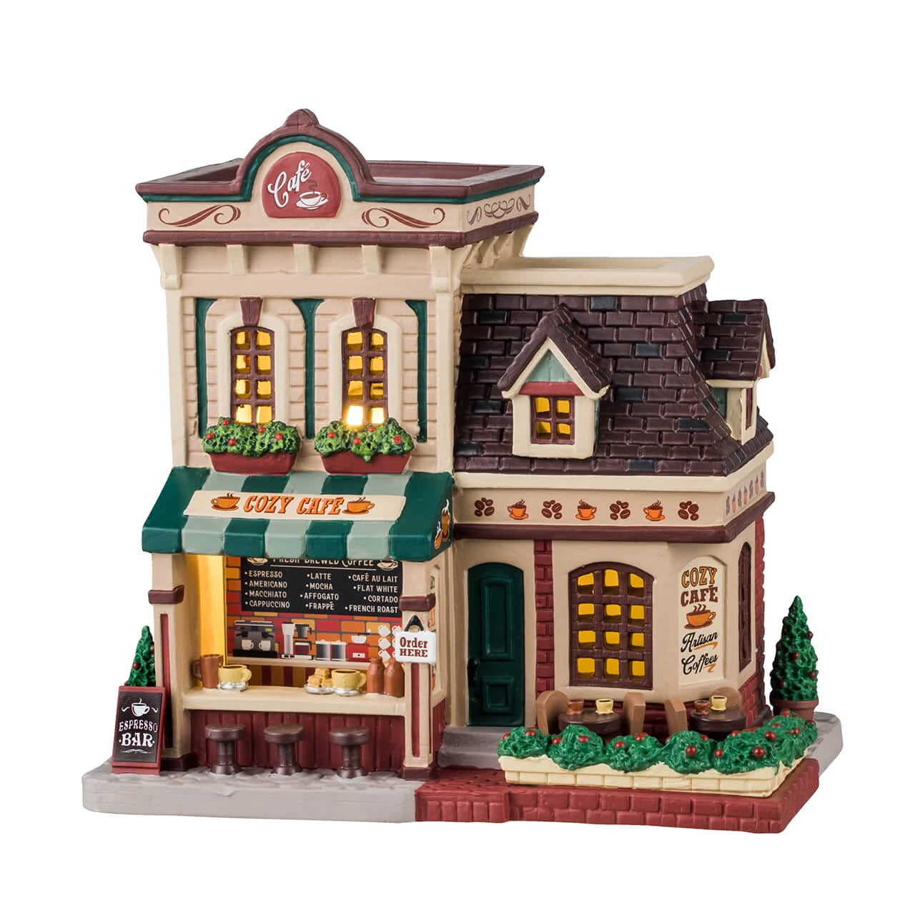 lemax-cozy-caf-beleuchtetes-miniaturhaus-caddington-weihnachtshaus image 1