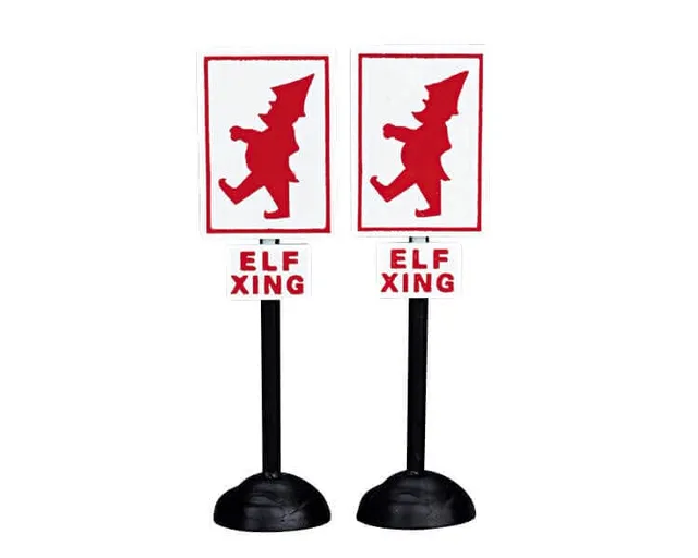 lemax-elf-crossing-signs-miniatur-wegweiser-zubeh-r image 1