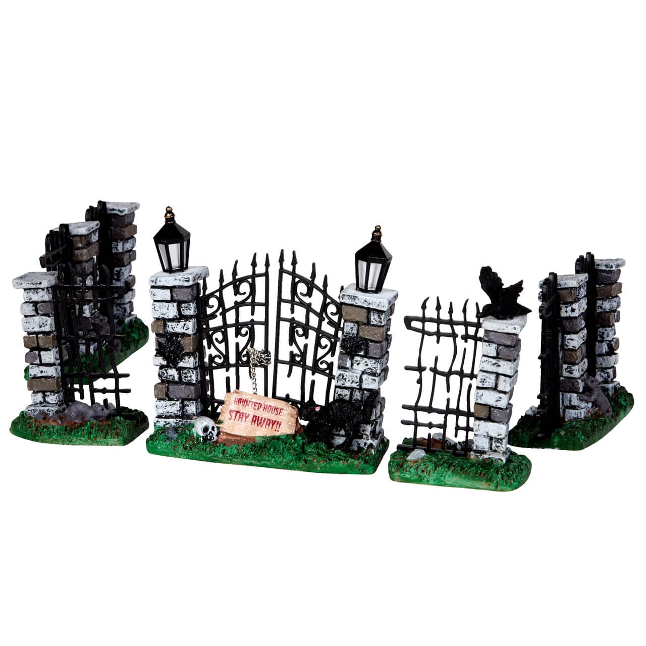 lemax-spooky-iron-gate-and-fence-5-teiliges-zaun-set-spooky-town image 1