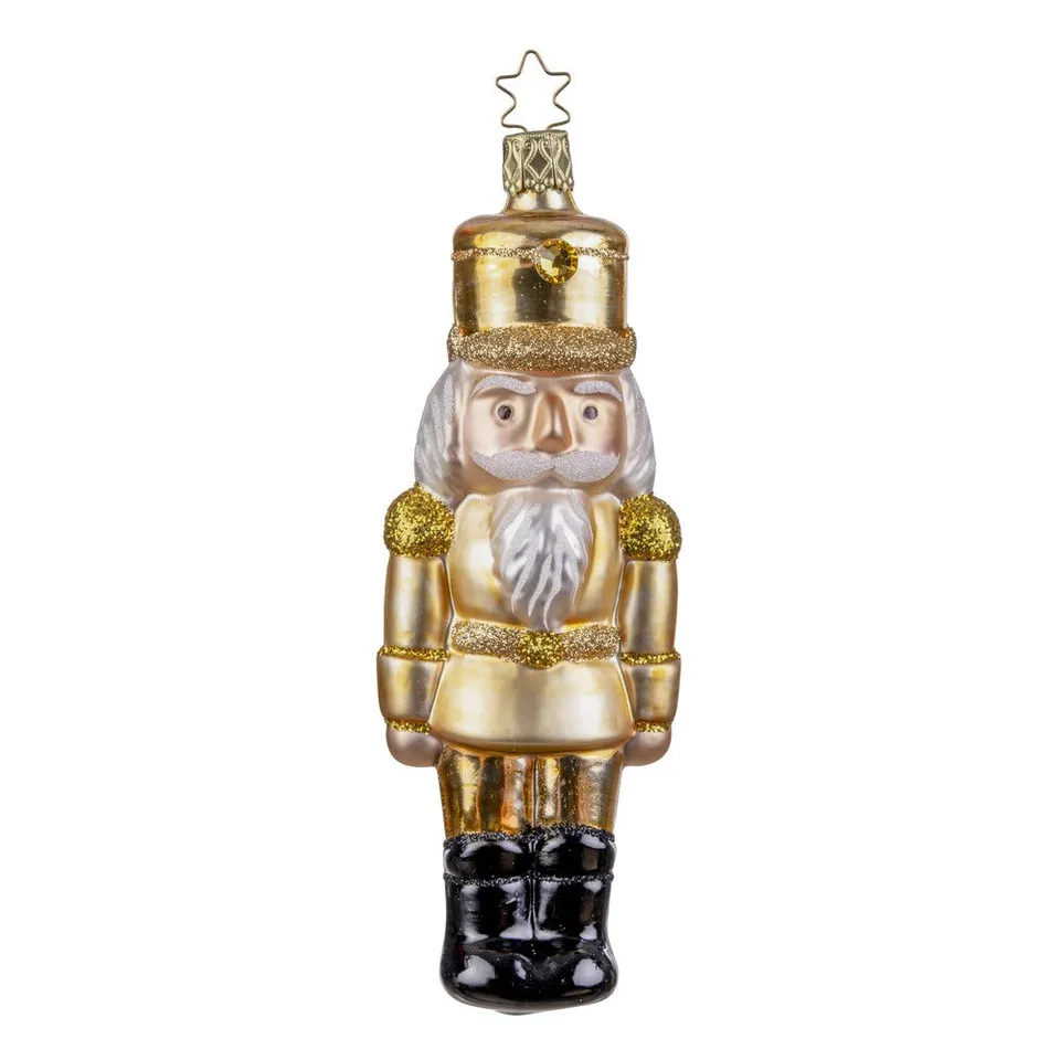 inge-glas-goldener-nussknacker-15-cm-handgefertigter-christbaumschmuck-aus-glas image 1