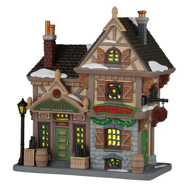 lemax-caddington-j-spritzer-s-holiday-libations-and-wines-miniatur-weinhandlung image 1