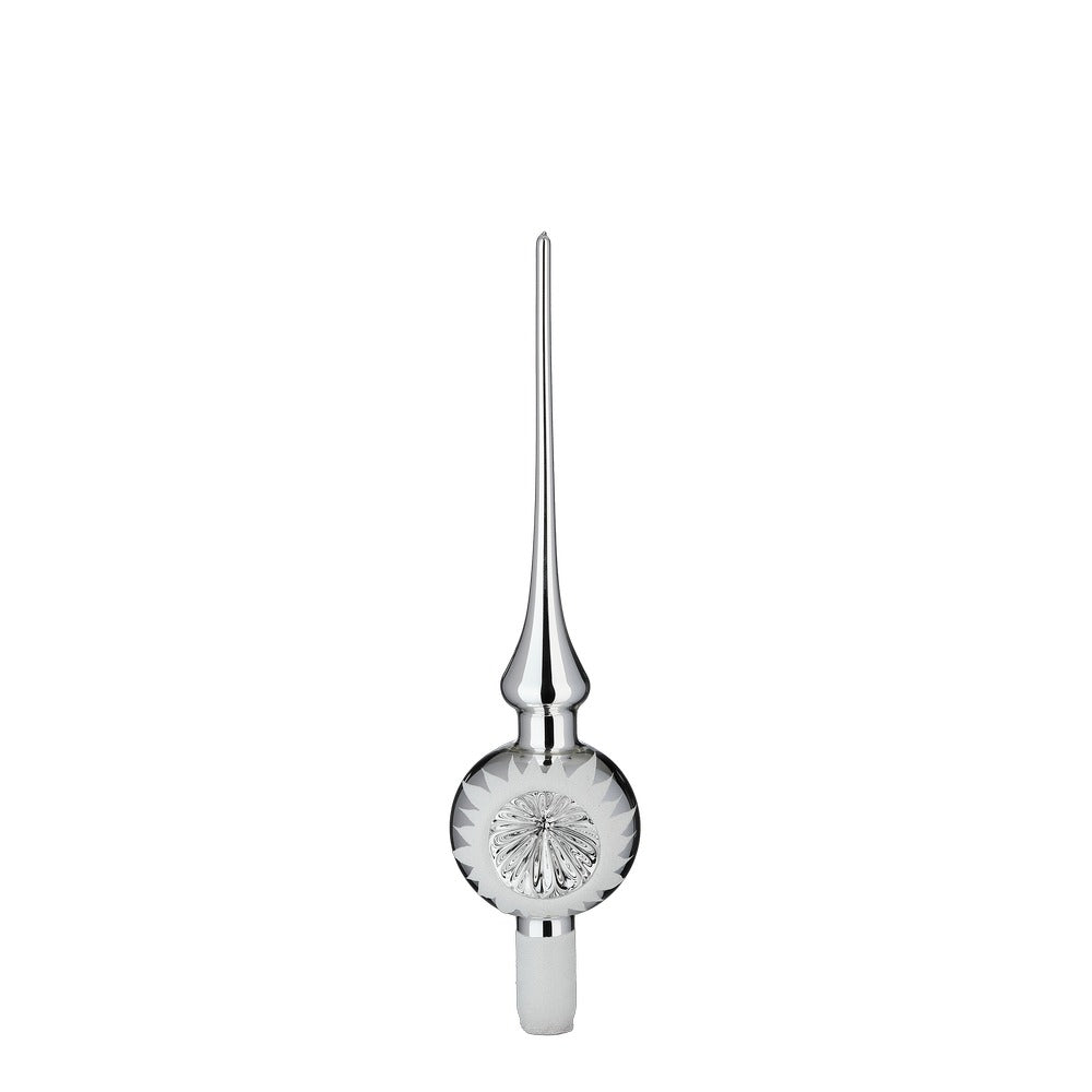 inge-glas-silberner-glanz-baumspitze-silber-glanz-7-x-30-cm image 1