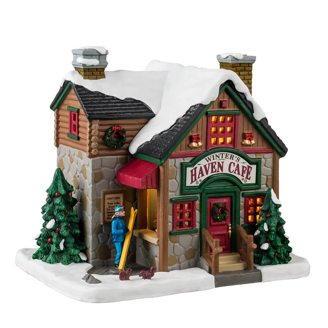 lemax-winter-s-haven-cafe-beleuchtetes-vail-village-miniaturhaus image 1