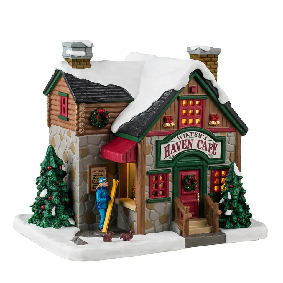 lemax-winter-s-haven-cafe-beleuchtetes-vail-village-miniaturhaus image 1