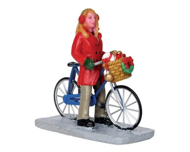 lemax-cycling-shopping-trip-miniaturfigur-fahrrad-einkauf image 1