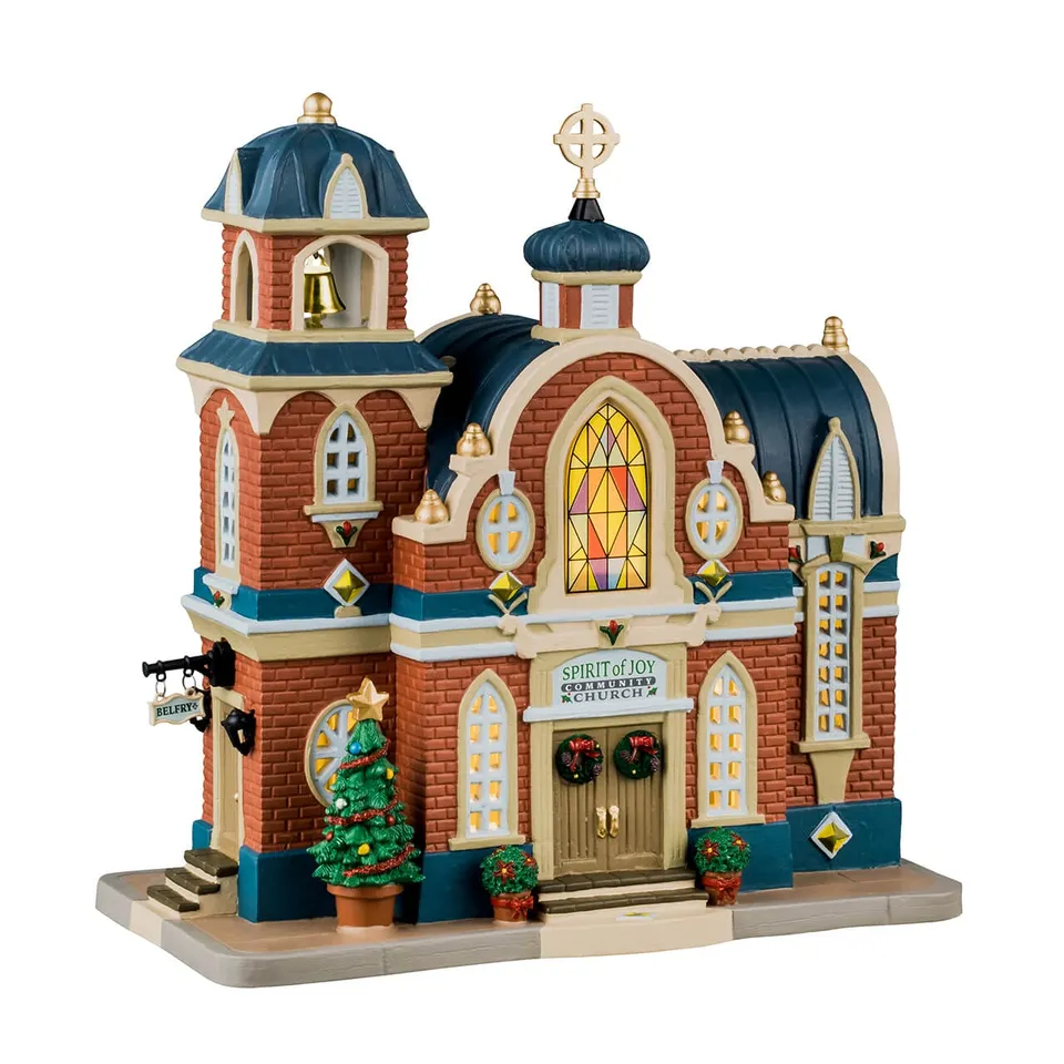lemax-spirit-of-joy-community-church-beleuchtetes-miniatur-kirchenhaus-caddingto image 1